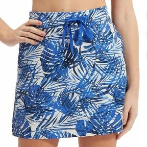 Speedo Womens Lightweight Swimsuit Skort (US, Alpha, Small, Regular, Palms Blue)